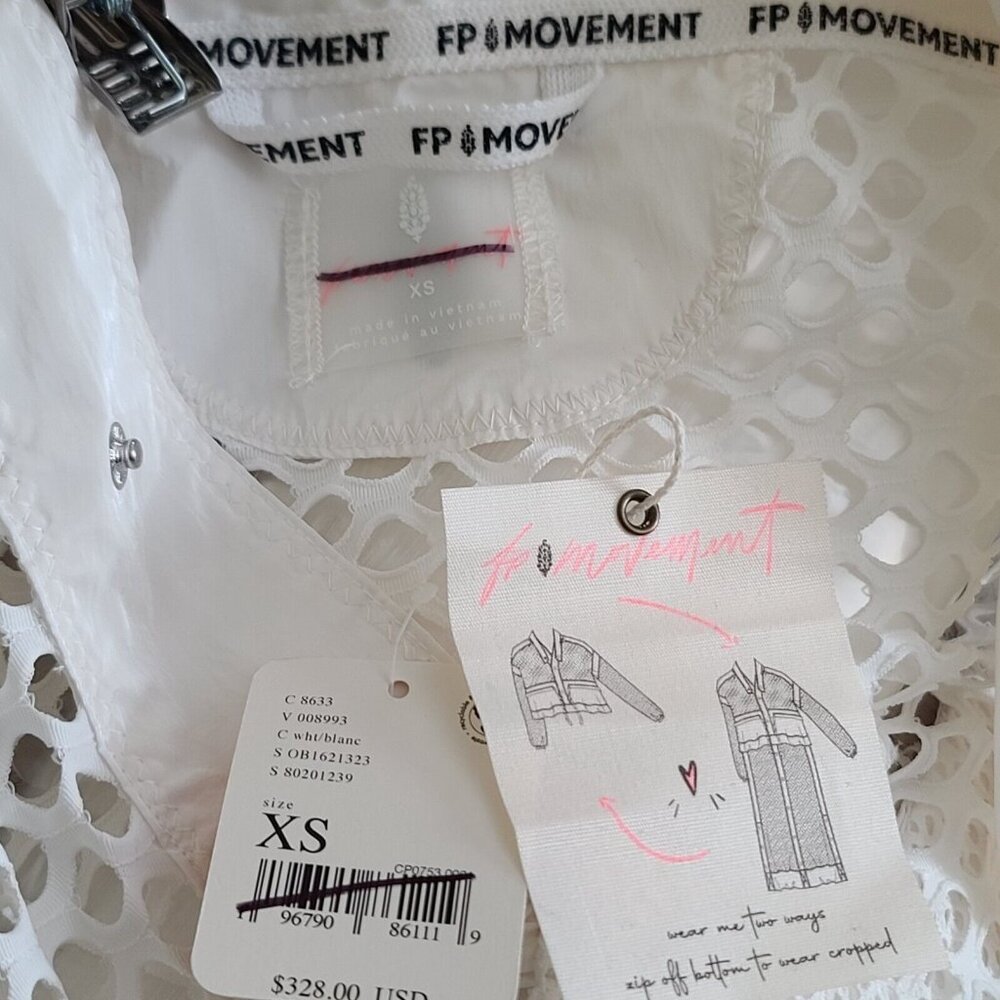 Free People FP Movement Under The Sea Mesh Maxi Parka XS Convertible White NWT - Picture 3 of 10